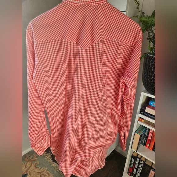 Vintage, HbarC california ranchwear, mens button up. Pearl snap buttons. 16-35. - Picture 6 of 7